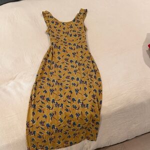 Kuhl Mustard Floral Midi Dress